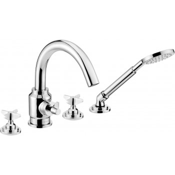 4-hole bathtub mixer with shower set