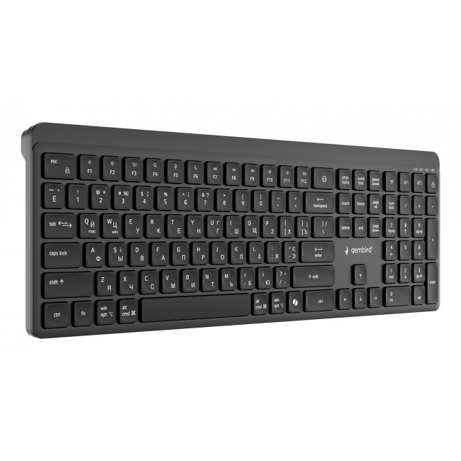 Gembird Dual-mode pro-business slim wireless keyboard, 2.4G+BT, Cyrillic layout Gembird Dual-mode pro-business slim wireless keyboard, 2.4G+BT, Cyrillic layout