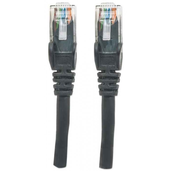 Intellinet Network Patch Cable, Cat6, 3m, Black, CCA, U/UTP, PVC, RJ45, Gold Plated Contacts, Snagless, Booted, Lifetime Warranty, Polybag