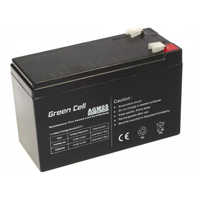 Green Cell AGM05 UPS battery Sealed Lead Acid (VRLA) 12 V 7.2 Ah Green Cell AGM05 UPS battery Sealed Lead Acid (VRLA) 12 V 7.2 Ah