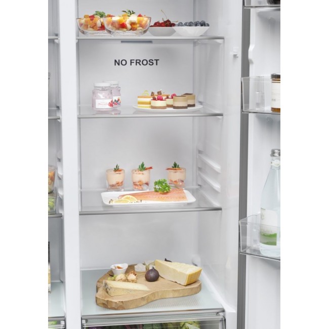 Haier SBS 90 Serie 5 HSR5918DIMP Free-standing double-sided fridge-freezer combination 511 l D Platinum, stainless steel Haier SBS 90 Serie 5 HSR5918DIMP Free-standing double-sided fridge-freezer combination 511 l D Platinum, stainless steel