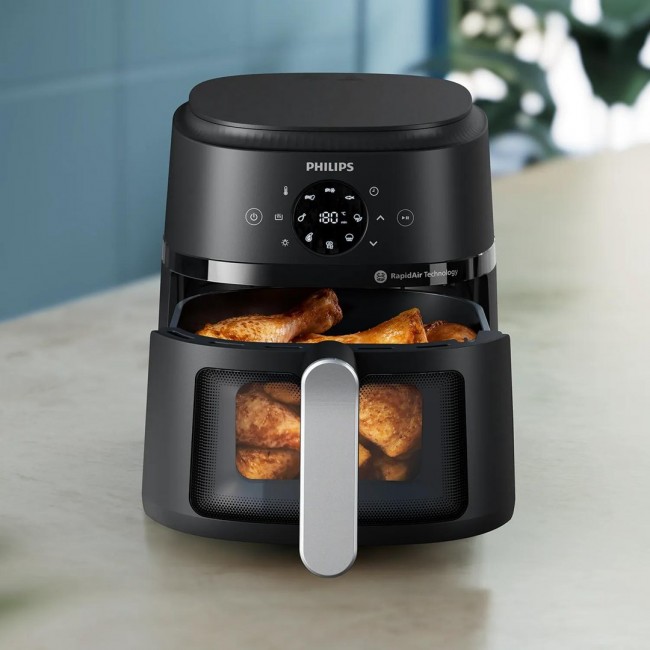 Philips 2000 series NA221/00 fryer Single 4.2 L Stand-alone 1500 W Hot air fryer Black, Silver