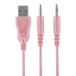 Deltaco Gaming GAM-030-P headphones/headset Wired Head-band USB Type-A Pink