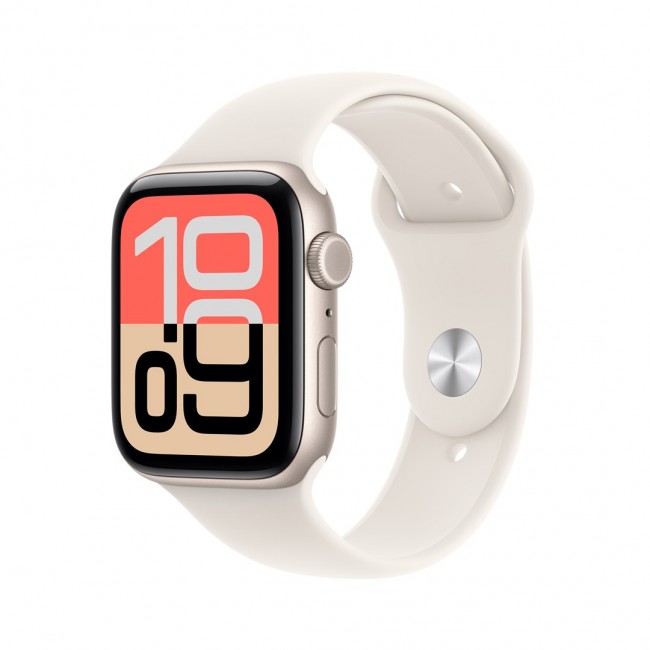 Apple Watch SE (3nd generation) SE 3 GPS + Cellular 44mm Starlight Aluminium Case with Starlight Sport Band - S/M