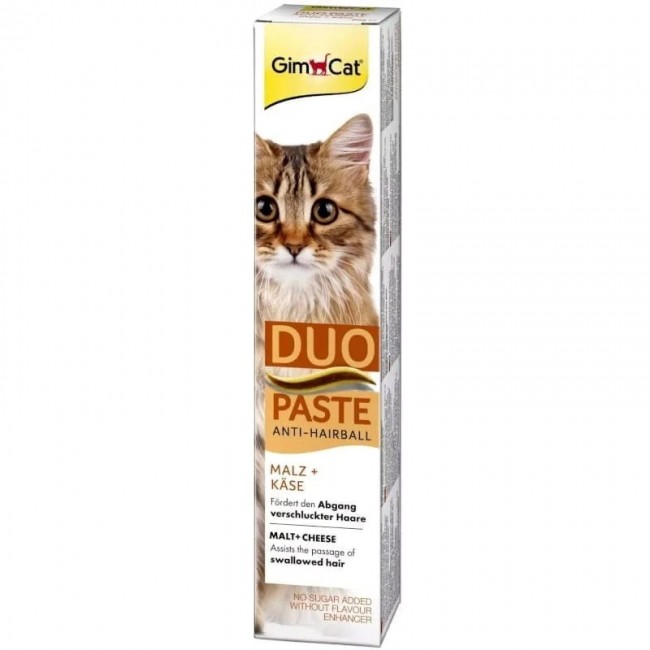 GIMCAT Duo Paste Anti-Hairball Malt with Cheese cat treat 50g