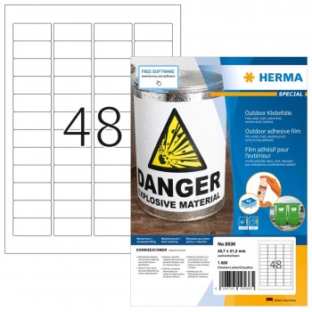 HERMA 9536 self-adhesive label Rectangle White 1920 pc(s)