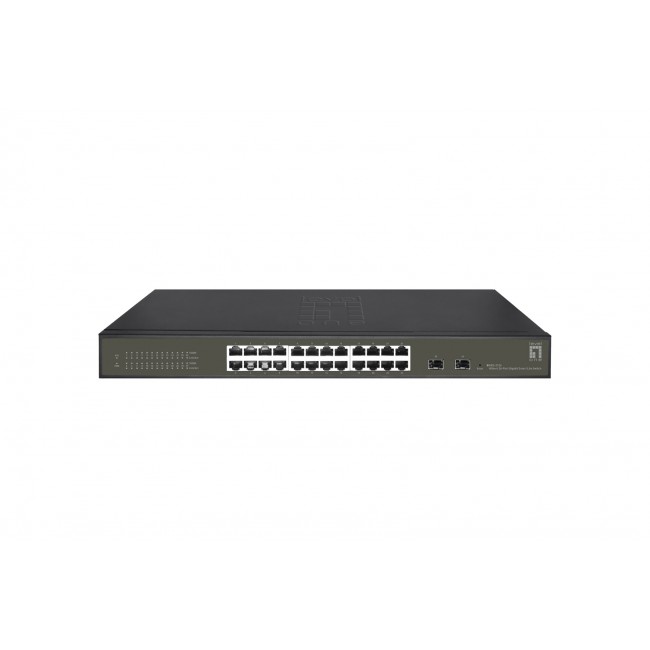 LevelOne Hilbert 26-Port Gigabit Smart Lite Switch, 24 x Gigabit RJ45, 2 x Gigabit SFP
