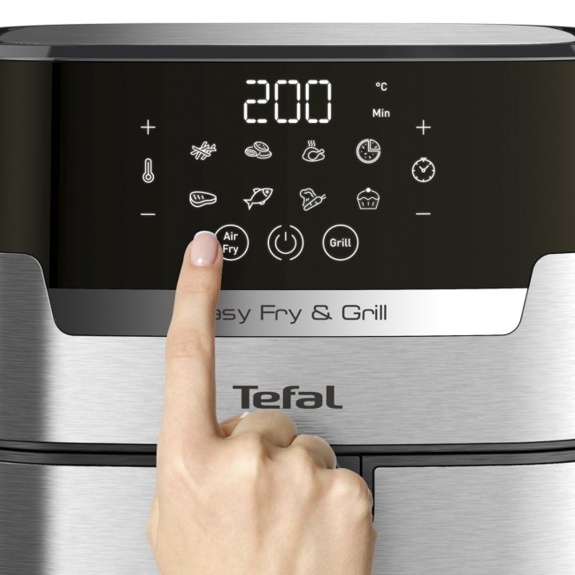 Tefal Easy Fry & Grill EY505D Single 4.2 L Stand-alone 1550 W Hot air fryer Stainless steel Tefal Easy Fry & Grill EY505D Single 4.2 L Stand-alone 1550 W Hot air fryer Stainless steel