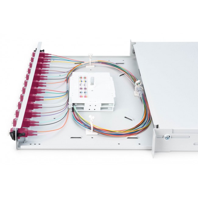 Digitus Fiber Optic Sliding Splice Box, 1U, Equipped, LC, OM4