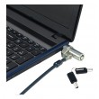 Conceptronic CUSTODIO02BNTM Keyed Dual Head Laptop Lock, Nano Lock Slot, Master Keyed Compatible, 1.8m