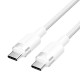 Vention USB-C to C cable, braided, 3A, 480Mbps, 60W, 1m, WH Vention USB-C to C cable, braided, 3A, 480Mbps, 60W, 1m, WH