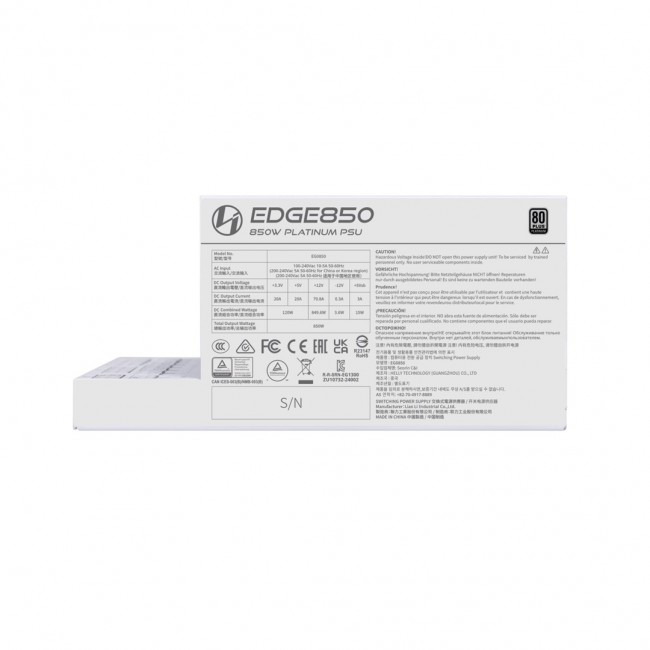 Power Supply Unit ATX 850W G9P.EG0850.WE00.EU Lian Li Power Supply Unit ATX 850W G9P.EG0850.WE00.EU Lian Li