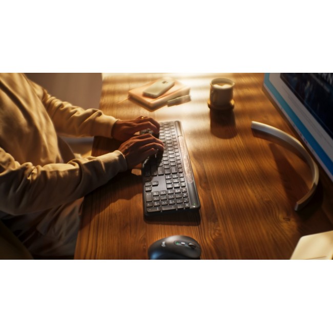 Logitech Signature Slim Solar+ K980 keyboard Universal RF Wireless + Bluetooth QWERTZ German Graphite