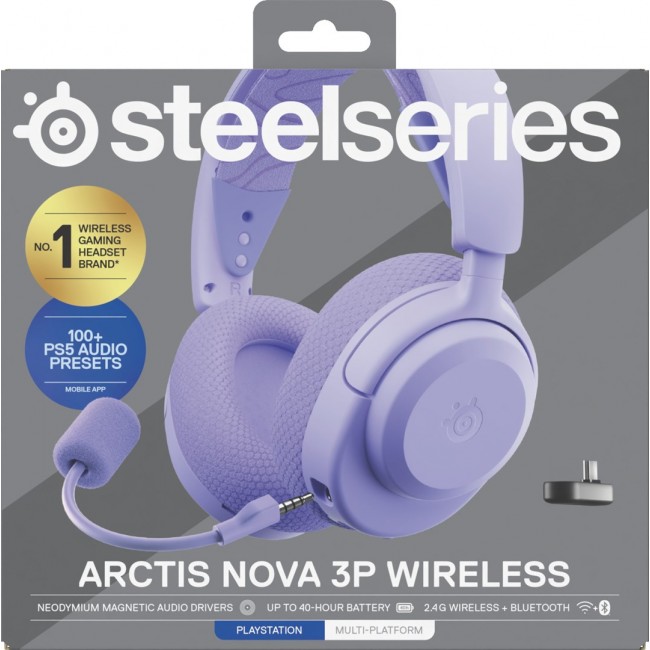 Headset Steelseries Arctis Nova 3P Wireless for Playstation, Levander