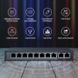 Extralink PoE Switch CERES 8x 100Mb/s PoE/PoE+, 2x RJ45 Uplink 100Mb/s, 96W