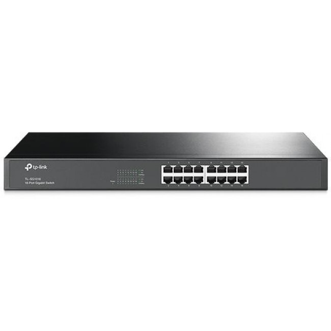TP-Link TL-SG1016 network switch Unmanaged Gigabit Ethernet (10/100/1000) 1U Black