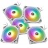 Bitspower Notos RGB PWM Fan, 120mm - White, 5-Pack