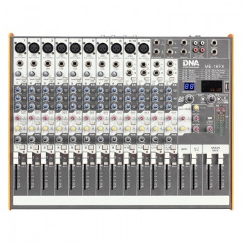 DNA ME-16FX audio mixer with 16 channels, USB, Bluetooth