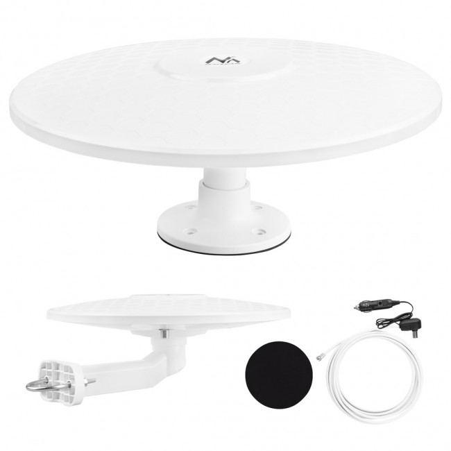 Maclean DVB-T/T2 HEVC omni-directional antenna, active, camper, 12V, MCTV-103
