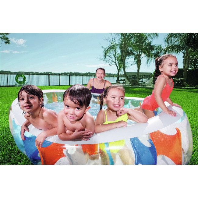 Bestway Inflatable Elliptic Family Pool 2.29m x 1.52m x 51cm - blue