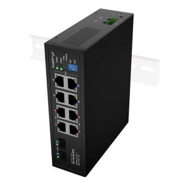 Lanberg ILGE-8P-2S-120 network switch Unmanaged Fast Ethernet (10/100) Power over Ethernet (PoE) 1U Black