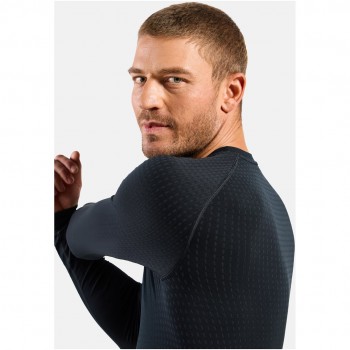 Koszulka termoaktywna z d ugim rękawem męska Odlo PERFORMANCE WARM BL TOP crew neck l/s czarna M
