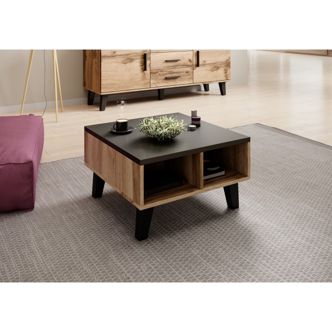 Cama LOTTA 60 coffee table wotan oak/mat black