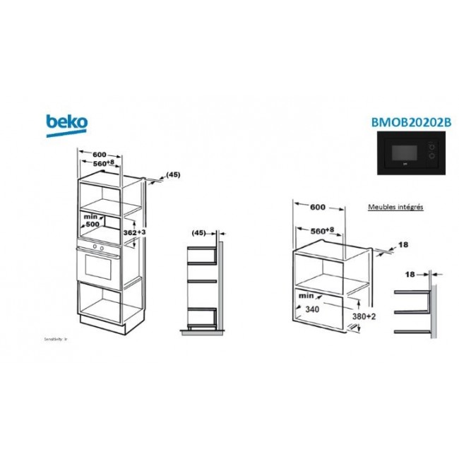 Beko BMOB20202B microwave Black Solo microwave Built-in 20 L 800 W Beko BMOB20202B microwave Black Solo microwave Built-in 20 L 800 W
