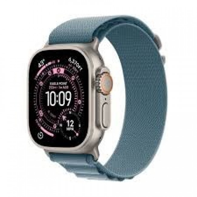 Apple Watch Ultra 3 GPS + Cellular 49mm Natural Titanium Case with Light Blue Alpine Loop - Small