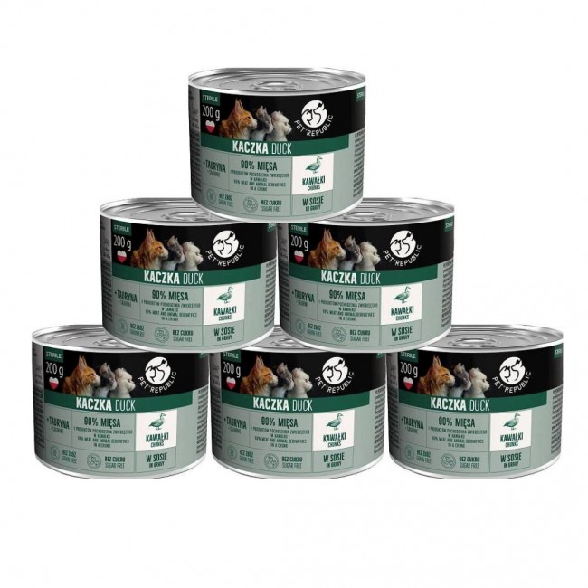PETREPUBLIC Adult Sterile Chunks with duck in sauce box wet cat food 10x200g