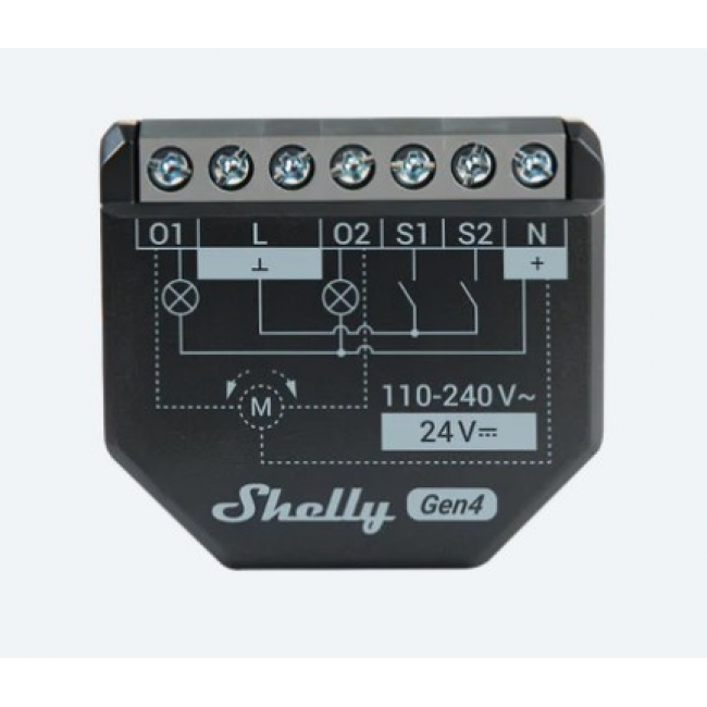 Shelly 2PM Gen4 dual WiFi relay with energy measurement