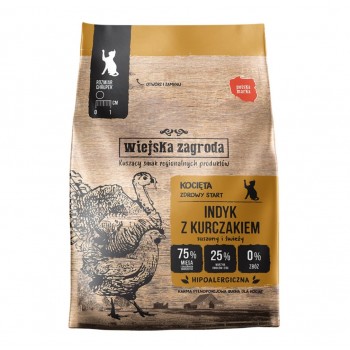 WIEJSKA ZAGRODA Kitten Turkey with chicken - dry cat food - 400g