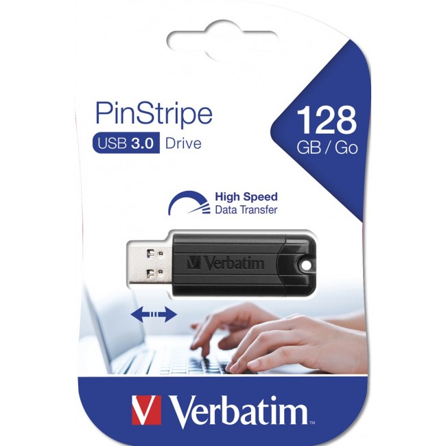 Verbatim PinStripe 3.0 - USB 3.0 Drive 128GB - Black