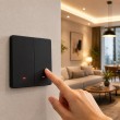 Qoltec 52708 Smart 2-Gang Light Switch | Wi-Fi | Timer | Tuya | Smart life | Black