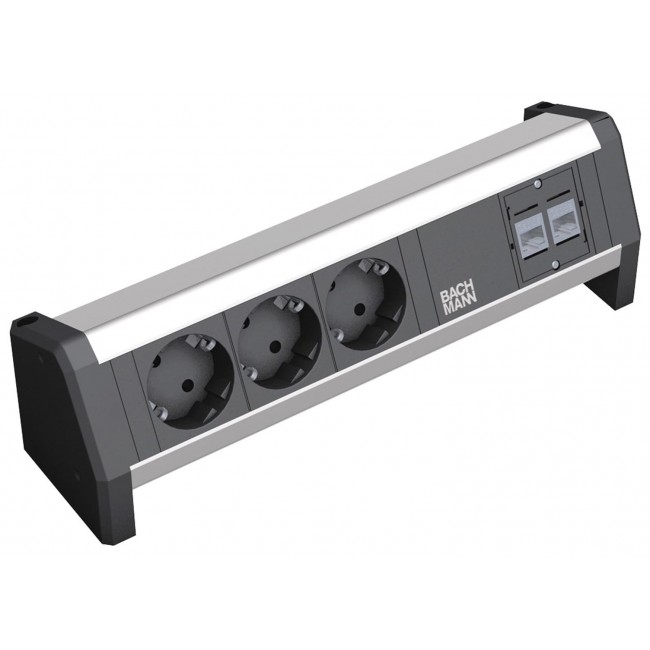 Bachmann Desk 1 power extension 3 AC outlet(s) Black