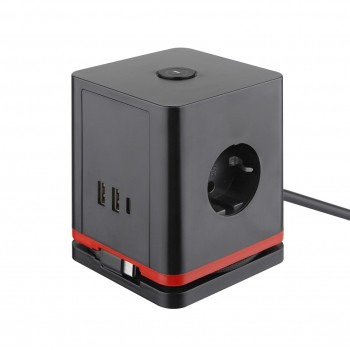 Olympia SW 1000 power extension 1.5 m 3 AC outlet(s) Indoor Black, Red