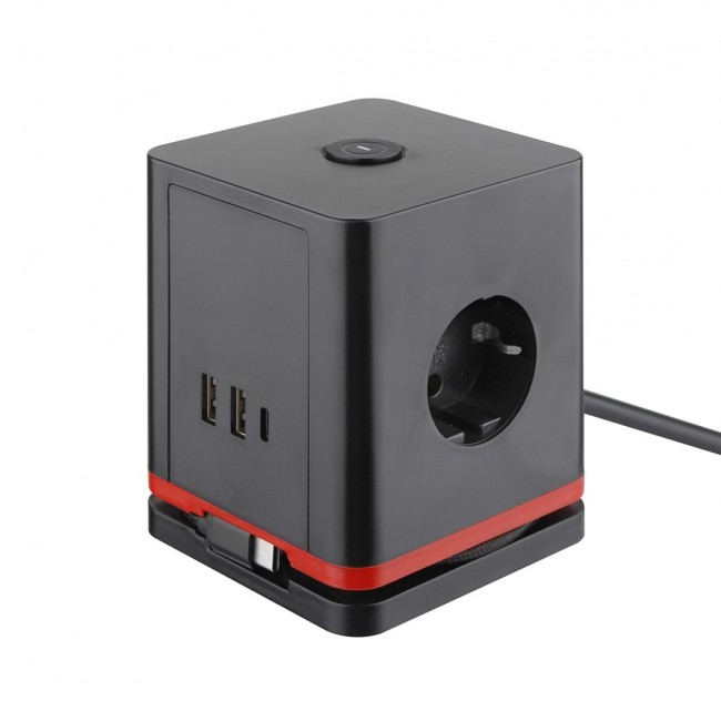 Olympia SW 1000 power extension 1.5 m 3 AC outlet(s) Indoor Black, Red