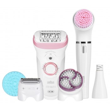Braun Silk- pil 9 Silk- pil Beauty Set 9 9-985 Deluxe 7-in-1 Cordless Wet & Dry Hair Removal - Epilator, Shaver, Exfoliator, Cleansing Kit for Face & Body