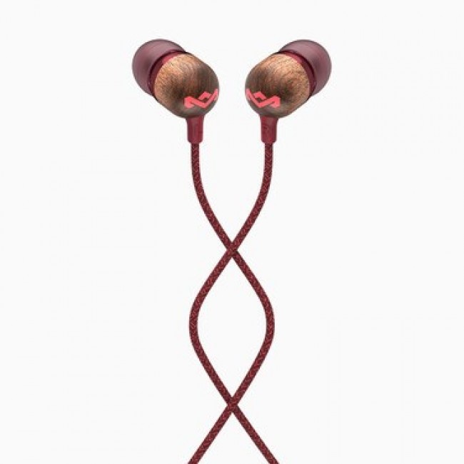 The House Of Marley Smile Jamaica Headset Wired In-ear Calls/Music Red, Wood The House Of Marley Smile Jamaica Headset Wired In-ear Calls/Music Red, Wood