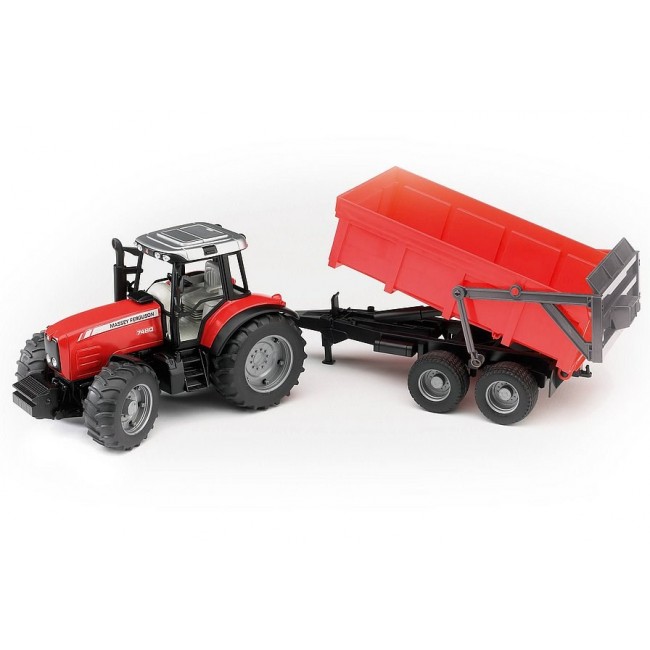 BRUDER Massey Ferguson 7480 with tipping trailer BRUDER Massey Ferguson 7480 with tipping trailer