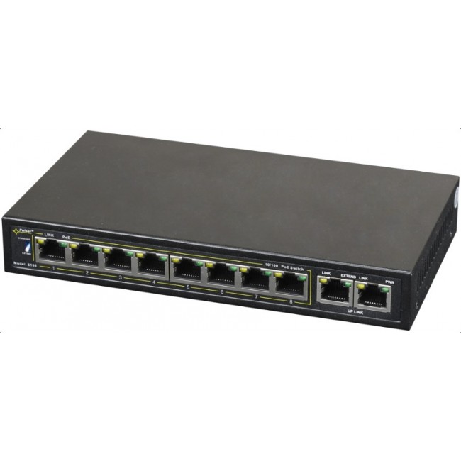 PULSAR S108 network switch Fast Ethernet (10/100) Power over Ethernet (PoE) Black PULSAR S108 network switch Fast Ethernet (10/100) Power over Ethernet (PoE) Black