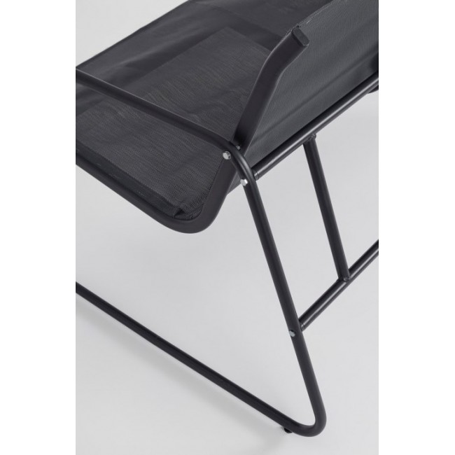 Extralink BLACK FOREST ZESTAW MEBLI OGRODOWYCH TEKSTYLEN DWA KRZESLA + LEZANKA + STOLIK ROZKLADANY CZARNY L-0358 outdoor furniture set