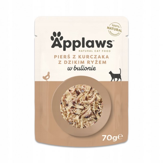 APPLAWS Chicken breast with wild rice in broth - wet cat food - 70g APPLAWS Chicken breast with wild rice in broth - wet cat food - 70g
