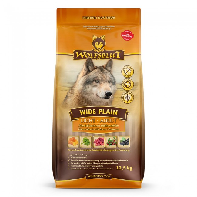 WOLFSBLUT Wide Plain Light Horse with sweet potatoes - dry dog food - 12,5kg WOLFSBLUT Wide Plain Light Horse with sweet potatoes - dry dog food - 12,5kg