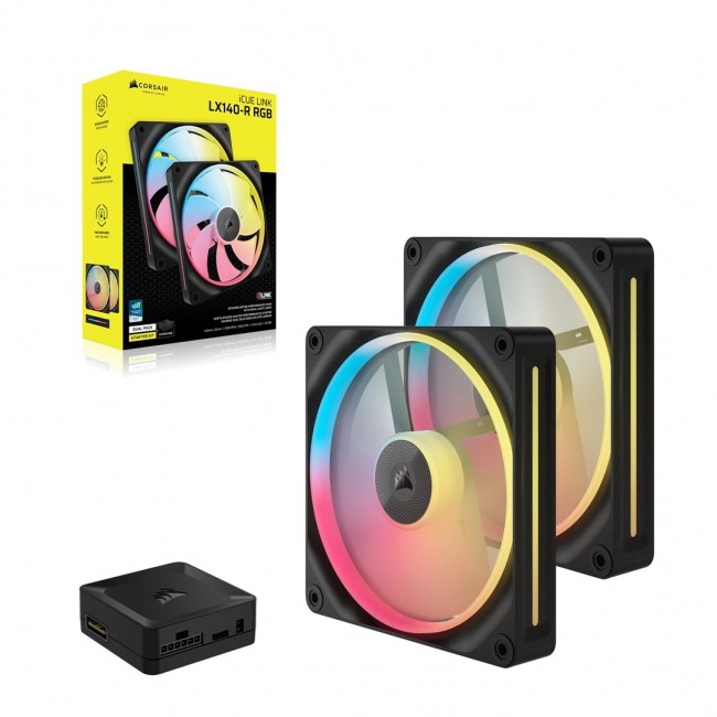 CORSAIR RGB Fan 140x140x25 LX140-R iCUE Link Dual CORSAIR RGB Fan 140x140x25 LX140-R iCUE Link Dual