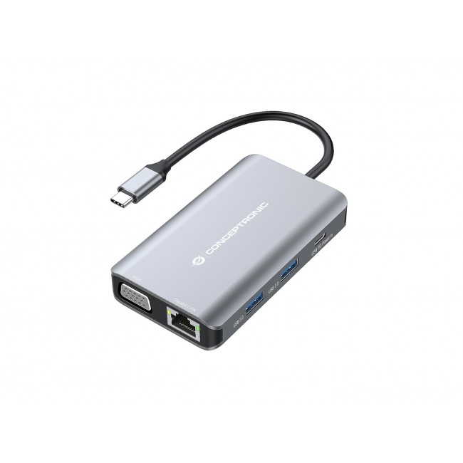 Conceptronic DONN21G laptop dock/port replicator Wired USB 3.2 Gen 1 (3.1 Gen 1) Type-C Grey