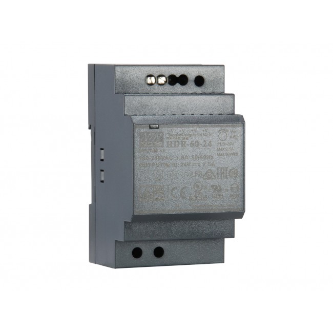 LevelOne 24V DC Industrial Power Supply, 60W, DIN-Rail