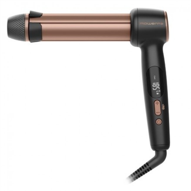 Rowenta CF4620E0 | Twist Curl Curling Iron | Ceramic heating system | Ion conditioning | Barrel diameter 27, 32. 38 mm | Temperature (min) 150 C | Temperature (max) 210 C | Number of heating levels 4 | Display LCD | 86 W | Black/Copper