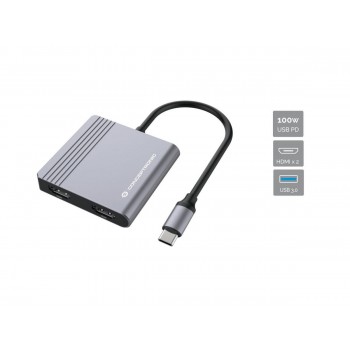 Conceptronic DONN13G laptop dock/port replicator Wired USB 3.2 Gen 1 (3.1 Gen 1) Type-C Grey