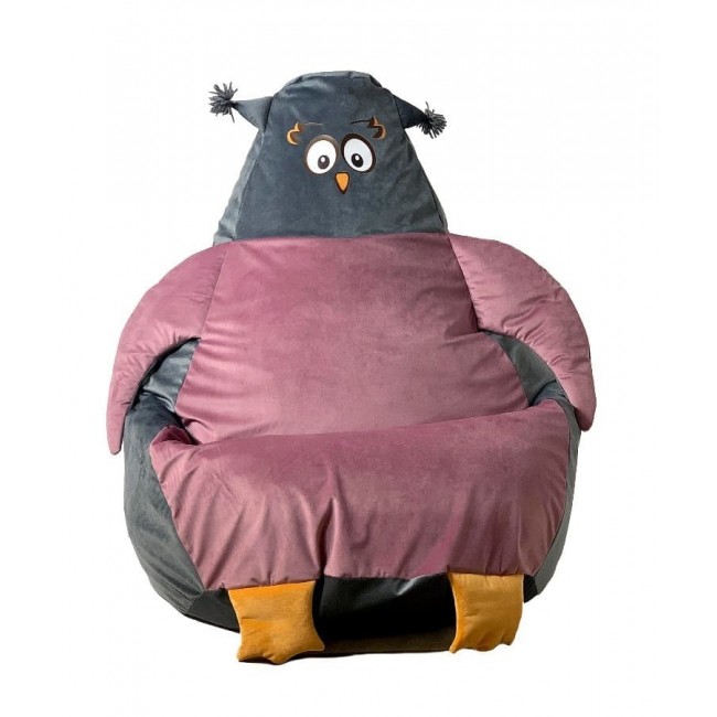 Sako sack pouffe Sowa grey-pink L 105 x 80 cm